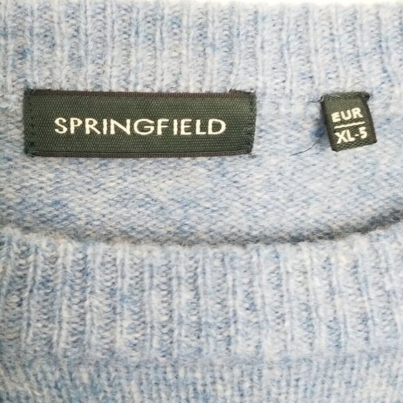 Springfield Mens XL Preppy Marbled 100% Lambswool Crewneck Sweater PulloverWarm - Picture 5 of 11